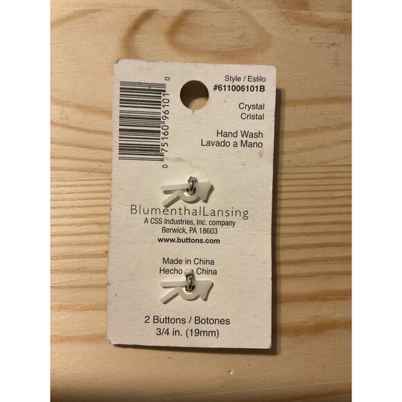 Le Bouton Crystal Round Button Set 3/4" (19mm) Blumenthal Lansing - Picture 2 of 2